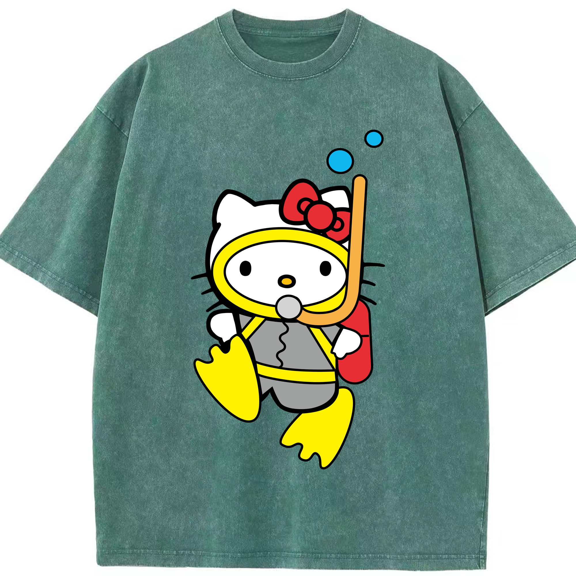 （画像用） Hello Kitty ハローキティ 綿100% ヴィンテージ風 半袖Tシャツ（フロントプリント）
